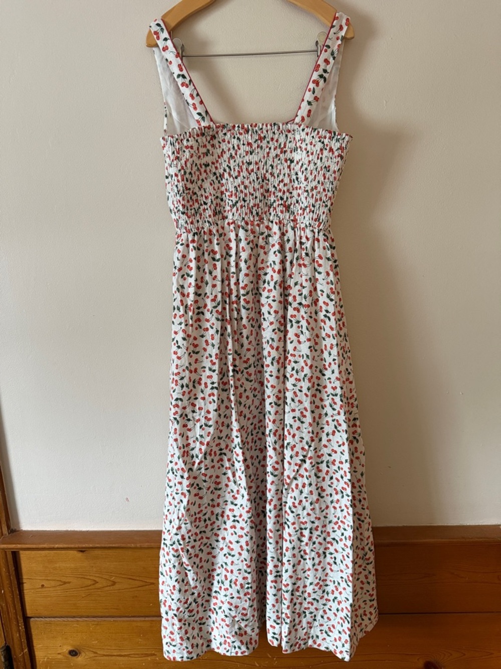 Caroline Constas Linen Blend Cherry Print Midi Dress Size S - Picture 5 of 8